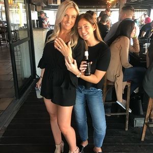 Lulu’s black top with the cutest back!